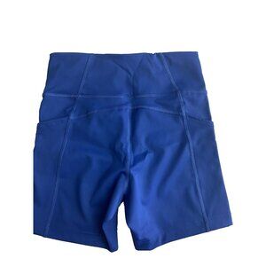 Brooks Women Size Medium Method 5” Short Tights Blue Ash Wicking 4 Way Stretch